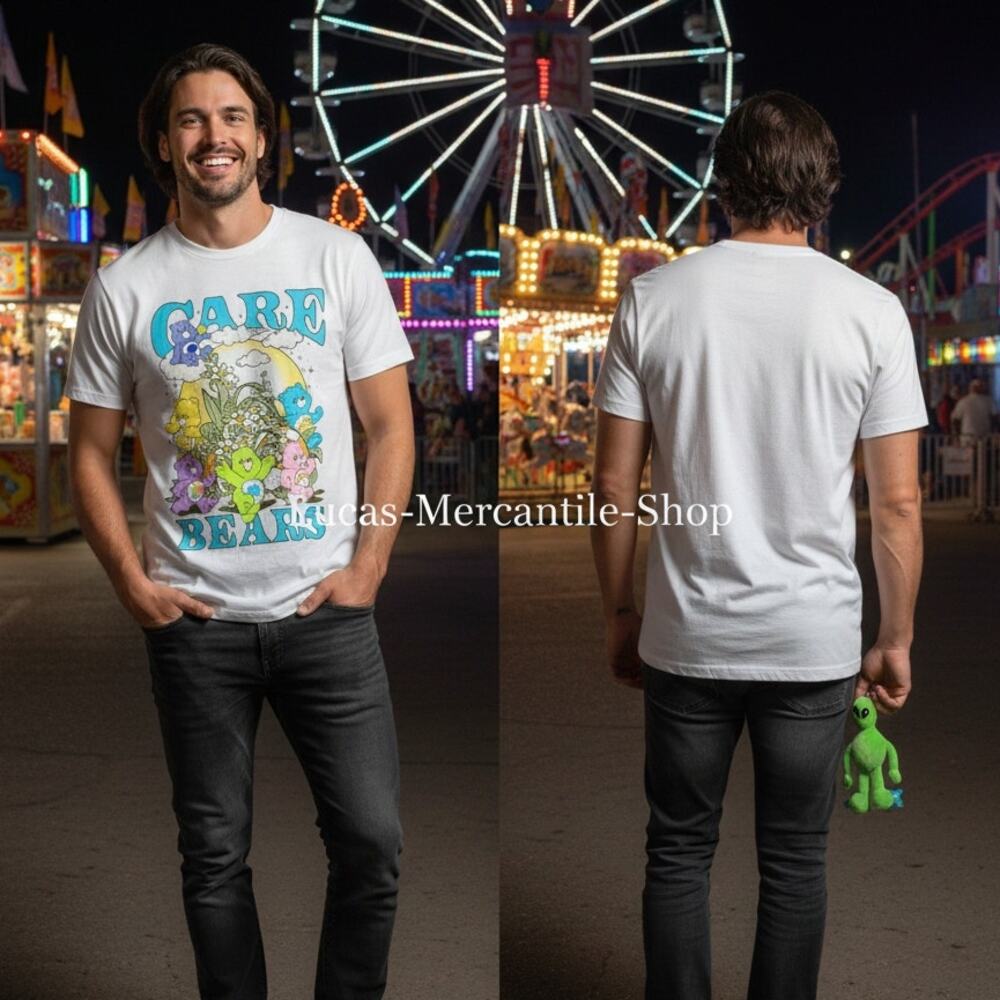 Care Bears White T Shirt Men’s Medium 38-40 Graphic Tee NEW